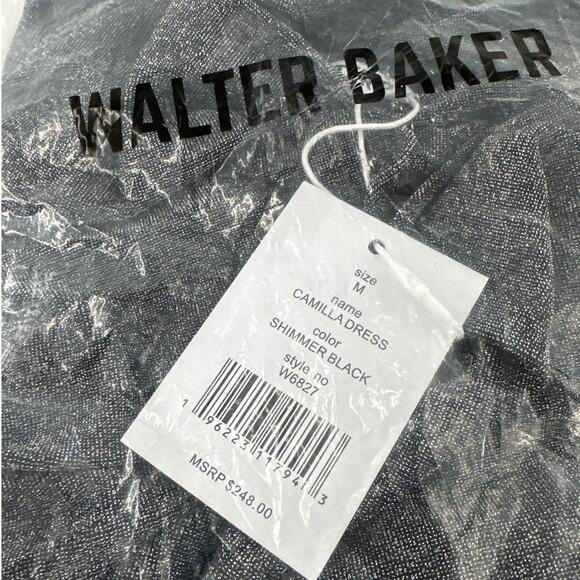 Walter Baker Women's Shimmer Black Camilla Mini Dress Size M - Picture 3 of 13